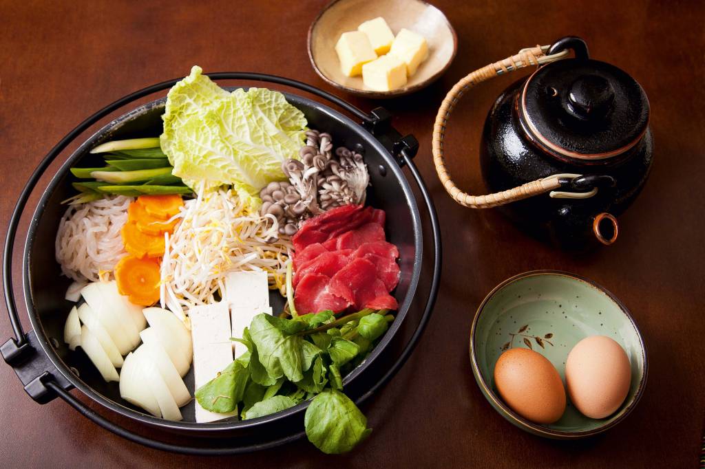Sukiyaki do restaurante Shigueru, no Itaim Bibi.