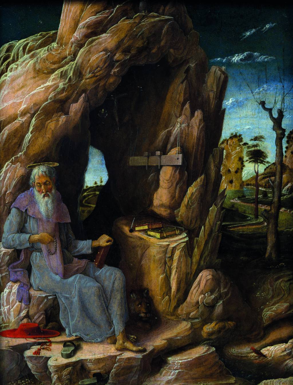 Andrea Mantegna São Jerônimo penitente no deserto (1448-1451) andrea-mantegna-sao-jeronimo-penitente-deserto