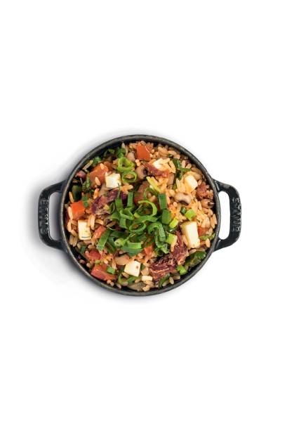 A porção de baião de dois A porção de baião de dois