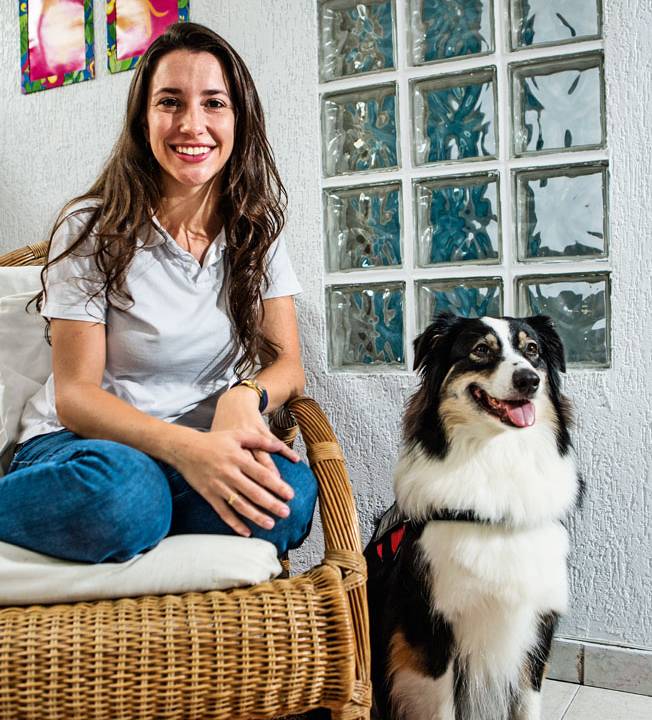 Cachorro sessão terapia cão