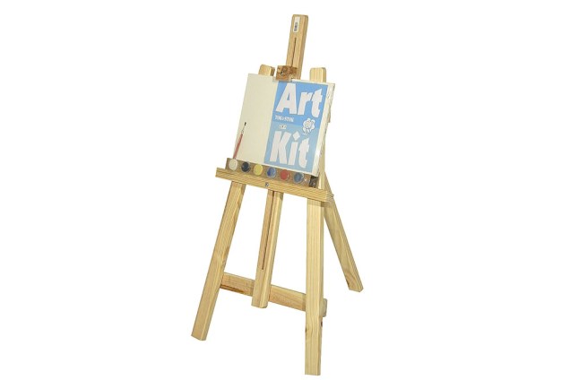 Kit com cavalete, tela, tintas e pincel