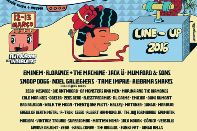 A line-up oficial do Lollapalooza 2015, divulgada pela organização nesta terça (6) A line-up oficial do Lollapalooza 2015, divulgada pela organização nesta terça (6)