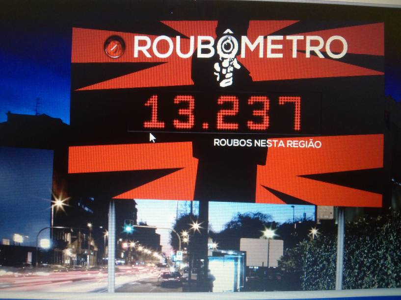 Projeto do "Roubômetro", para chamar atenção das autoridades da violência no bairro Projeto do "Roubômetro", para chamar atenção das autoridades da violência no bairro