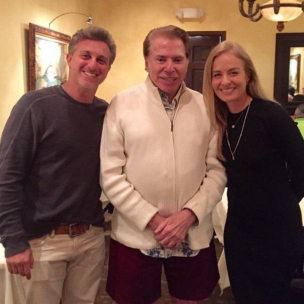 Luciano Huck, Silvio Santos e Ang&eacute;lica: jantar nos Estados Unidos