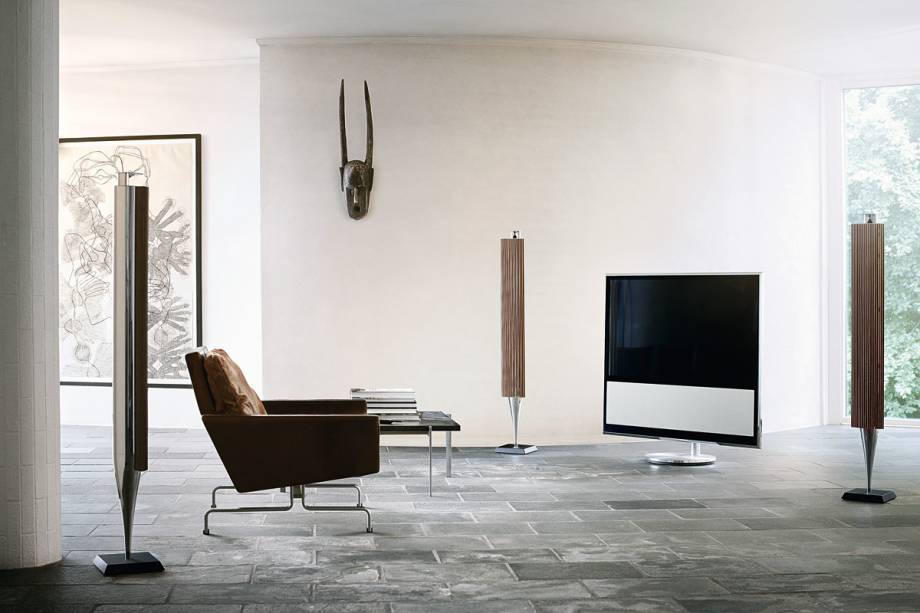 A coleção The Love Affair: versões das TVs de 85 polegadas e das caixas de som BeoLab 18,entre outros produtos, na cor ouro rosa A coleção The Love Affair: versões das TVs de 85 polegadas e das caixas de som BeoLab 18,entre outros produtos, na cor ouro rosa