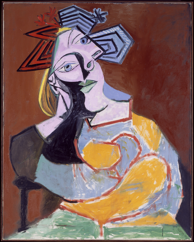 Mulher sentada apoiada sobre os cotovelos (1939 ) de Pablo Picasso