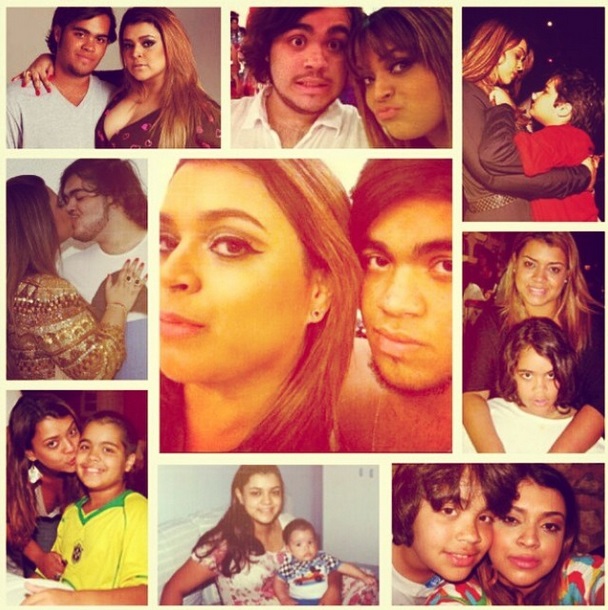 Montagem com fotos de m&atilde;e e filho