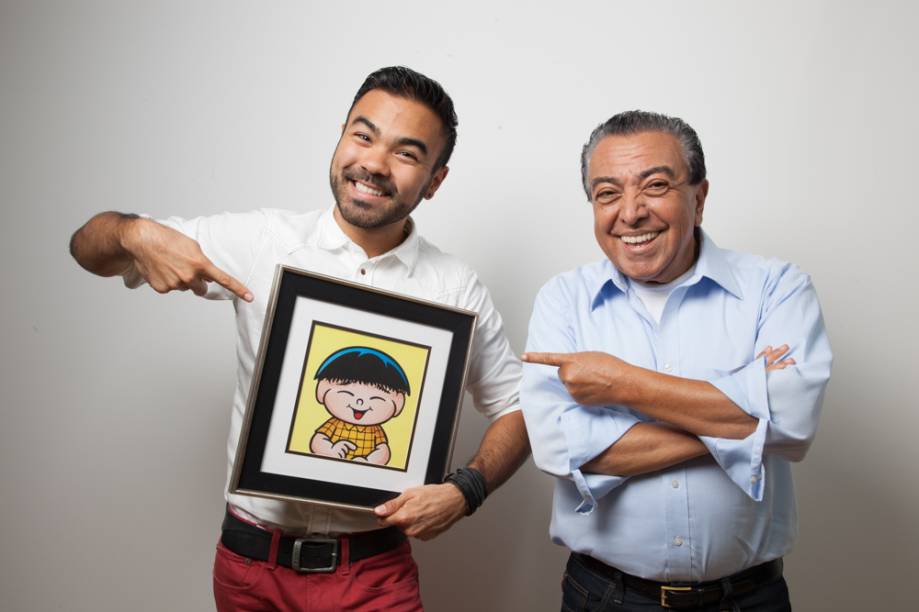 Mauro Sousa com o pai, Mauricio de Sousa Mauro Sousa com o pai, Mauricio de Sousa
