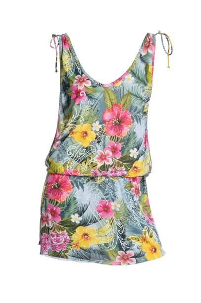 Saída de praia - Estampa de hibiscos, Blue Beach. De R$ 129,00 por R$ 55,00 Saída de praia - Estampa de hibiscos, Blue Beach. De R$ 129,00 por R$ 55,00