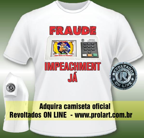 Camiseta com cr&iacute;tica &agrave; suposta fraude nas urnas eletr&ocirc;nicas na elei&ccedil;&atilde;o
