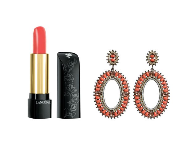 	Delicado. Batom e brincos no mesmo tom. Batom Corail Evanescent, L&rsquo;Absolu Nu, Lanc&ocirc;me. R$ 119,00. ☎ 0800 701 7323, www.lancome.com.br. Brincos de coral, Gio Bernardes. R$ 173,80. www.giobernardes.com.br.
