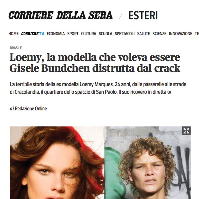 História da ex-modelo Loemy repercute na ‘Vanity Fair’ italiana