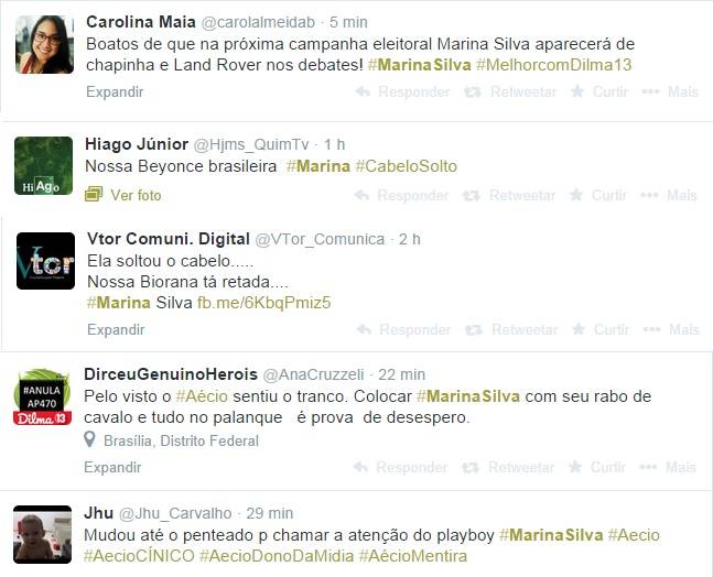 Marina Silva aparece com novo visual em evento com Aécio Neves