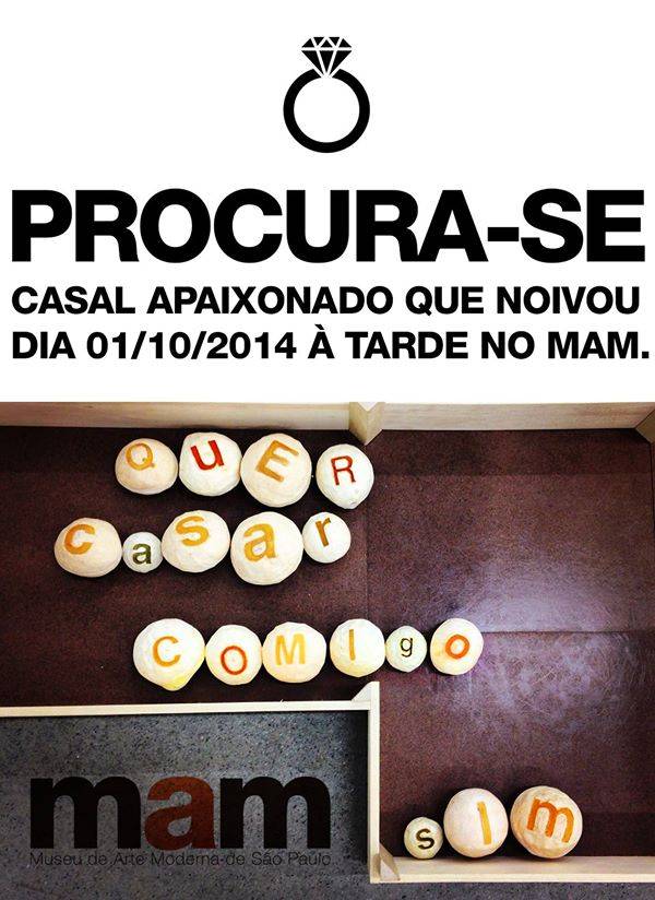MAM procura casal que noivou no museu nesta semana