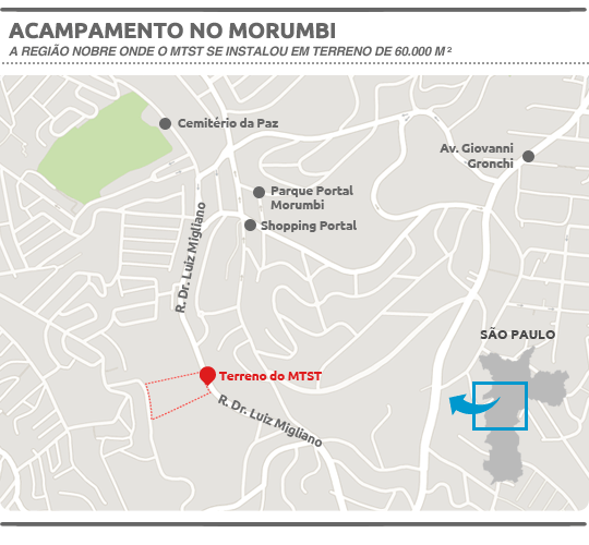 Terreno invadido pelo MTST no Morumbi é desocupado