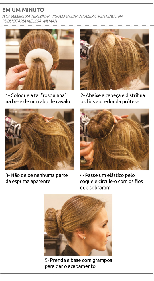 Penteado chique e rápido de fazer, coque donut se espalha pela cidade
