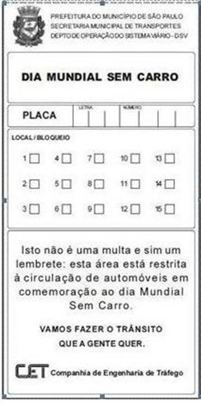 Centro da cidade fica fechado para carros neste domingo (22)