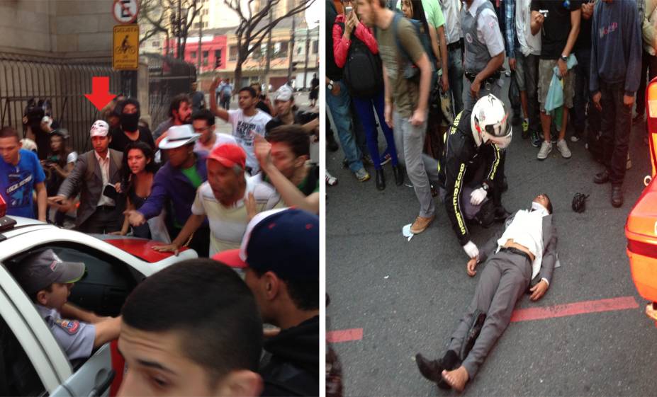 Jovem que tentava parar a viatura da PM para prestar socorro a manifestante ferido &eacute; atropelado