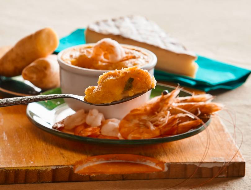 Festival do Escondidinho: camarão, queijo brie e purê de mandioquinha