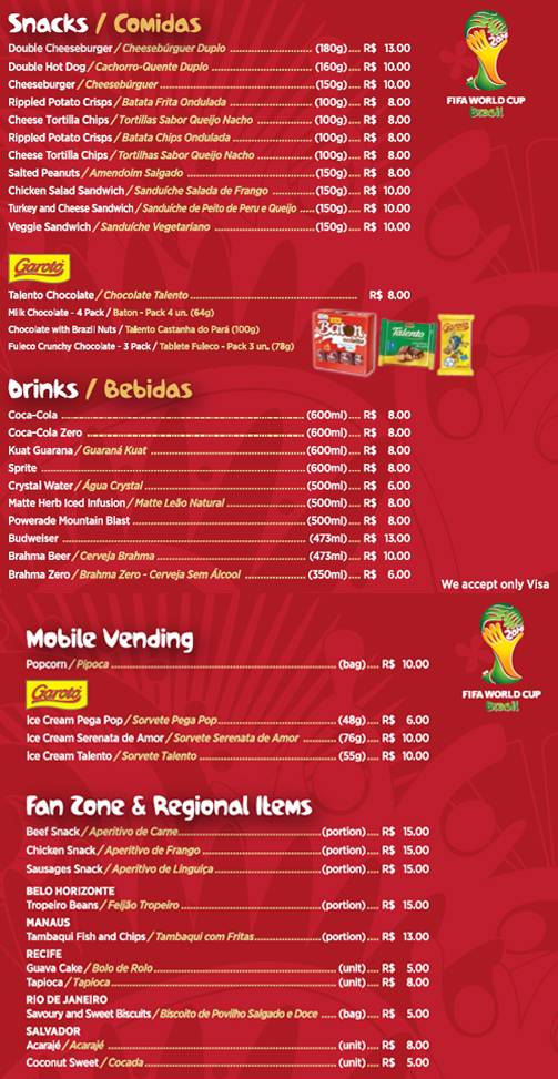 Na Copa, lata de cerveja no estádio custará 10 reais