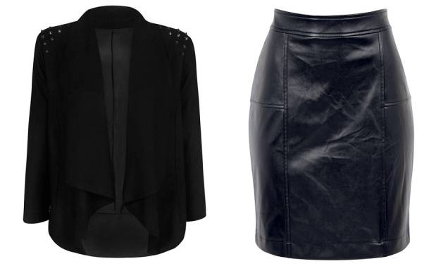 Roqueira. Blazer com tachas, R$ 149,00. Saia de couro sintético, R$ 99,90. Renner, tel.: (11) 2165-2800, www.lojasrenner.com.br. Roqueira. Blazer com tachas, R$ 149,00. Saia de couro sintético, R$ 99,90. Renner, tel.: (11) 2165-2800, www.lojasrenner.com.br.