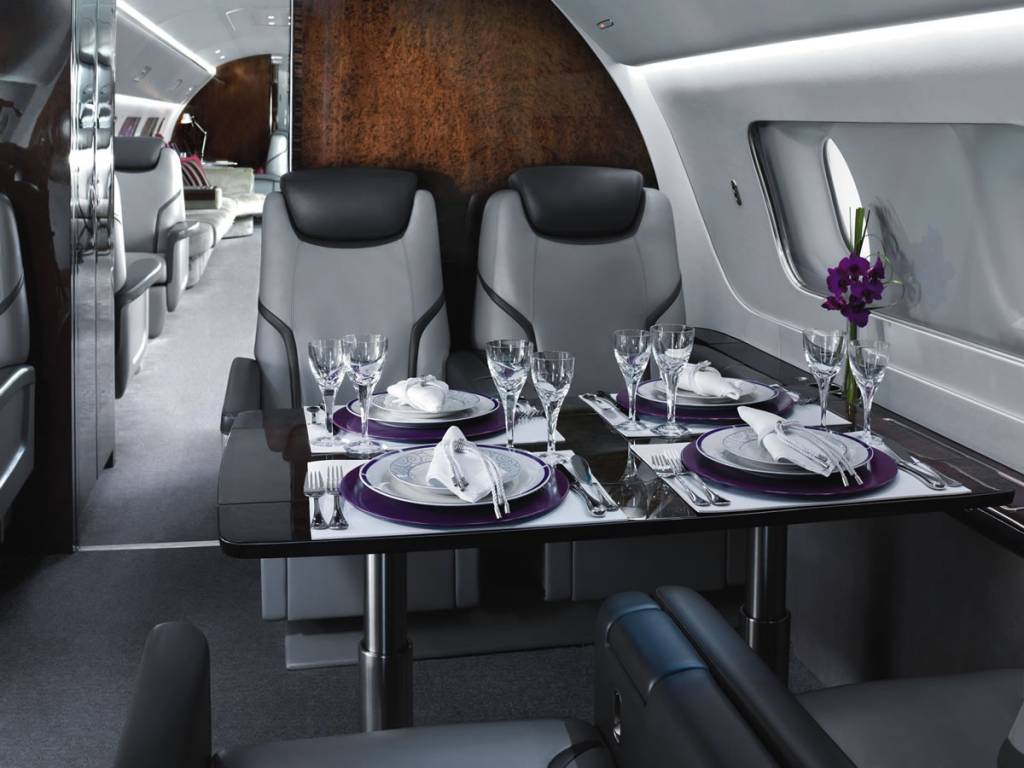 A beleza interior dos jatos executivos