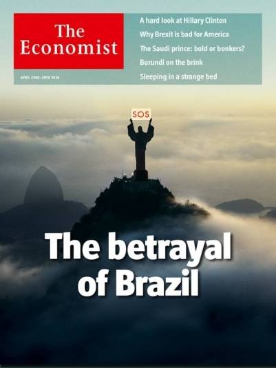 Capa da ‘Economist’ tem Cristo Redentor pedindo socorro