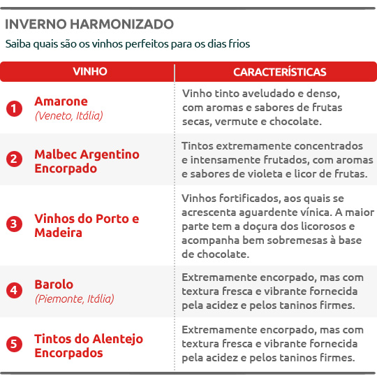 Saiba quais são os vinhos que combinam com o inverno