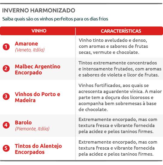 Saiba quais são os vinhos que combinam com o inverno