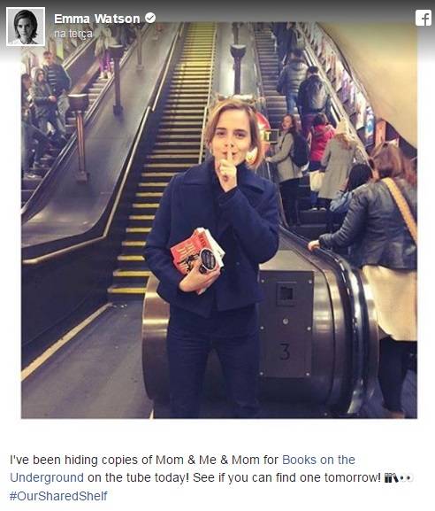 Emma Watson distribui livros no metrô
