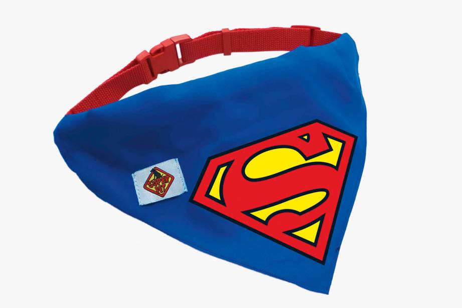 Coleira para cachorro com o s&iacute;mbolo do Super-Homem: R$ 24,90