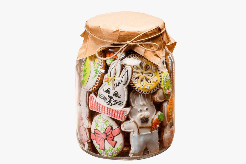 Pote de vidro com biscoitos tem&aacute;ticos (120 gramas): R$ 63,80. Sweet Pimenta.