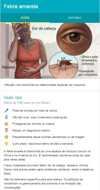 Novidade nas buscas: quadros explicativos de doen&ccedil;as