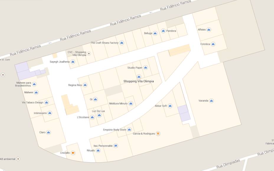Google Indoor Maps: shopping Vila Ol&iacute;mpia