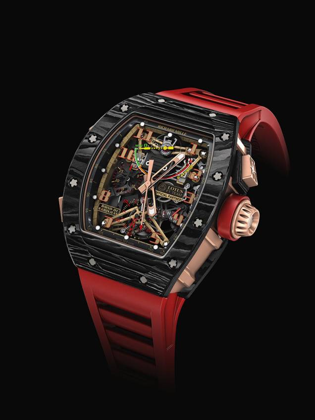 RM 011 Flyback Chronograph: a Richard Mille desenvolveu um carbono com 600 camadas de fi bra RM 011 Flyback Chronograph: a Richard Mille desenvolveu um carbono com 600 camadas de fi bra