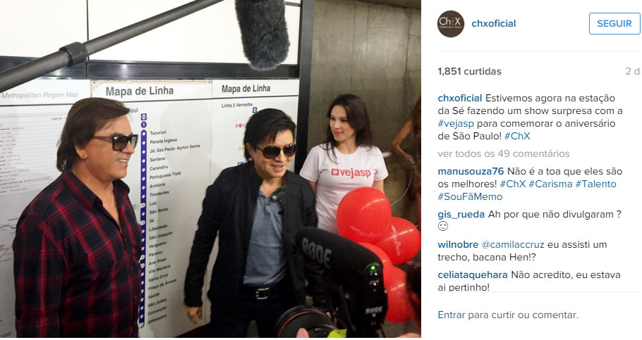 A dupla sertaneja comentou o evento no Instagram A dupla sertaneja comentou o evento no Instagram