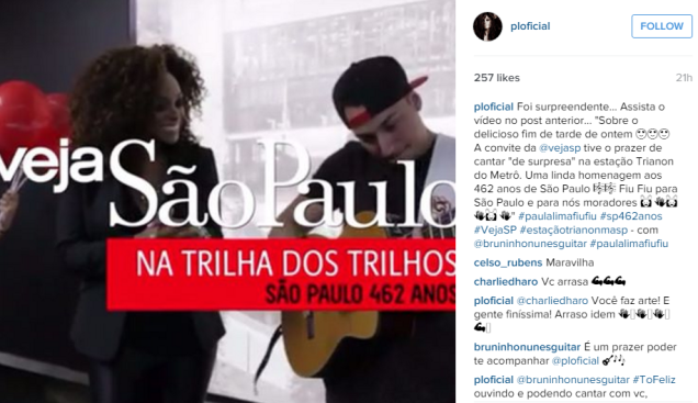 Paula Lima afirmou que ação "foi uma linda homenagem à cidade" Paula Lima afirmou que ação "foi uma linda homenagem à cidade"