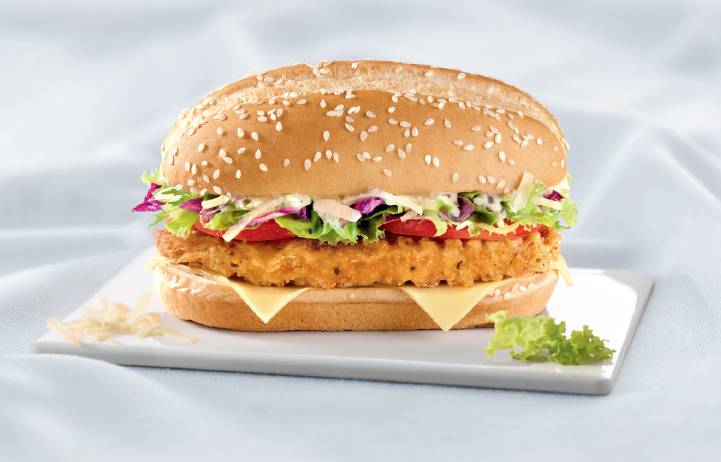 McFran&ccedil;a (quarta-feira): composto por frango em formato crispy, queijo emental, cream cheese com ervas, queijo parmes&atilde;o ralado, mix folhas e tomate
