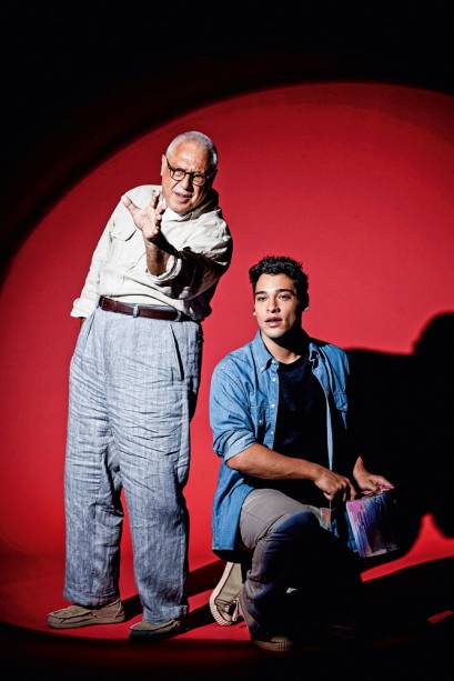 Antonio Fagundes e Bruno Fagundes na peça Vermelho Antonio Fagundes e Bruno Fagundes na peça Vermelho