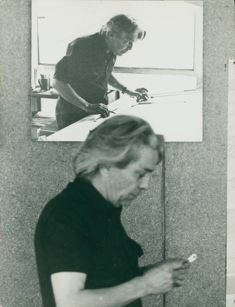 Artigas no seu escritório em 1974 Artigas no seu escritório em 1974