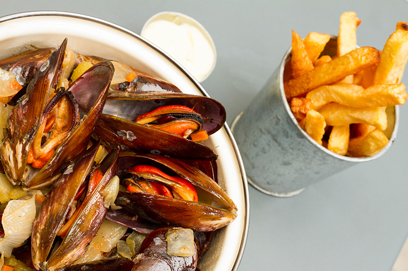 Mexilhões com fritas Mexilhões com fritas