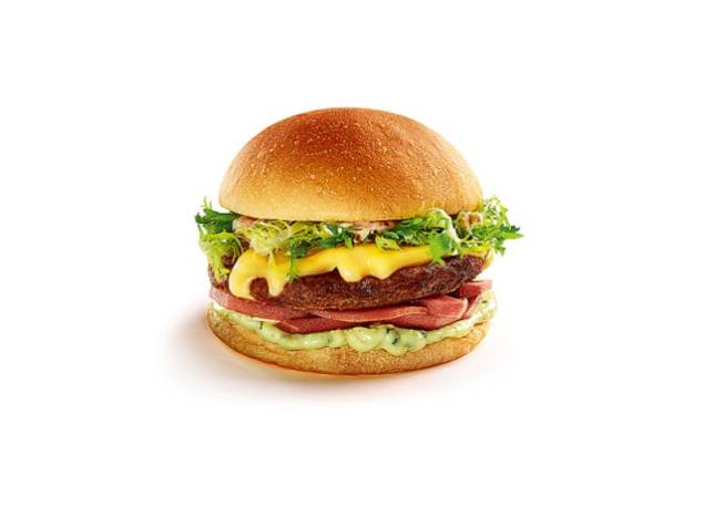 Hambúrgueres novos: chamado bistro, leva queijo emmental, pera ao vinho, maionese de roquefort, alface e molho de mostarda ancienne Hambúrgueres novos: chamado bistro, leva queijo emmental, pera ao vinho, maionese de roquefort, alface e molho de mostarda ancienne