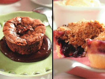 Brownie alpino e torta de mirtilo com sorvete de creme: para acompanhar o expresso Suplicy Brownie alpino e torta de mirtilo com sorvete de creme: para acompanhar o expresso Suplicy