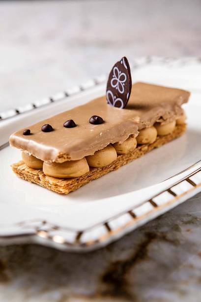 Mil-folhas da Dama: com chocolate, caramelo e flor de sal
