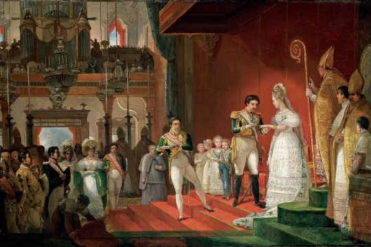 Casamento de dom Pedro I e dona Amélia, pintado em 1829 pelo francês Jean-Baptiste Debret: o acervo será exibido em público pela primeira vez Casamento de dom Pedro I e dona Amélia, pintado em 1829 pelo francês Jean-Baptiste Debret: o acervo será exibido em público pela primeira vez