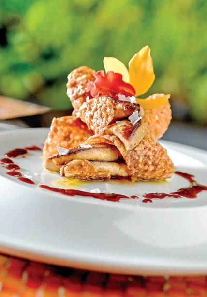 Foie gras com pé de moleque Foie gras com pé de moleque