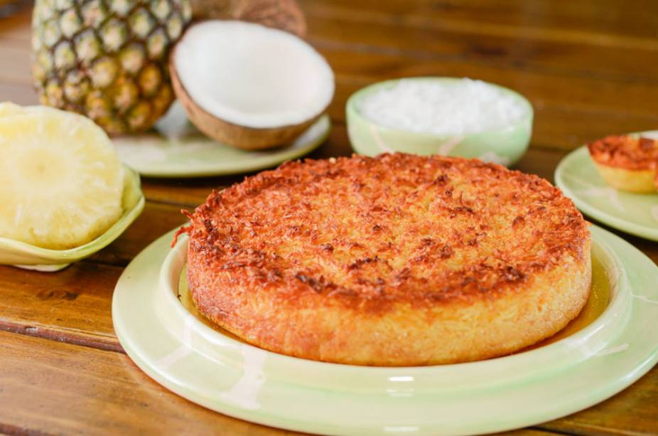 Cocada com abóbora, abacaxi e doce de leite Cocada com abóbora, abacaxi e doce de leite