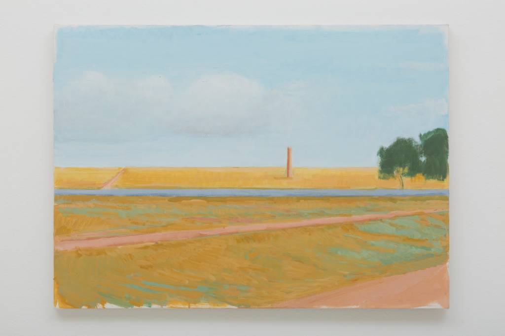 O estudo das cores, presente nos trabalhos abstratos, continua presente nos desenhos de paisagens bucólicas O estudo das cores, presente nos trabalhos abstratos, continua presente nos desenhos de paisagens bucólicas