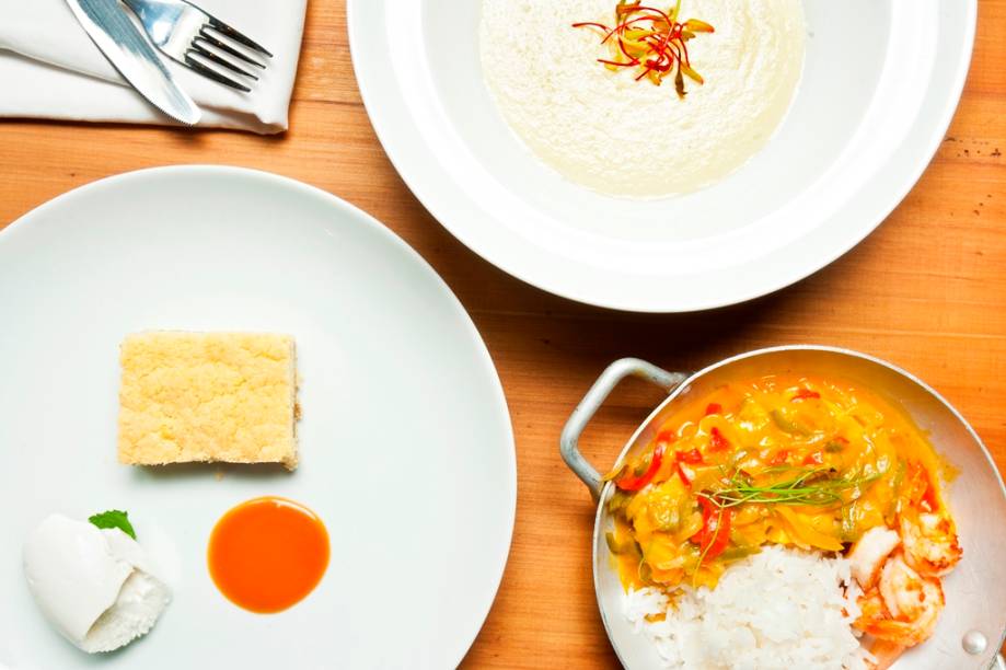 O menu executivo tem pratos rotativos, como a moqueca de pescada-amarela e lula O menu executivo tem pratos rotativos, como a moqueca de pescada-amarela e lula