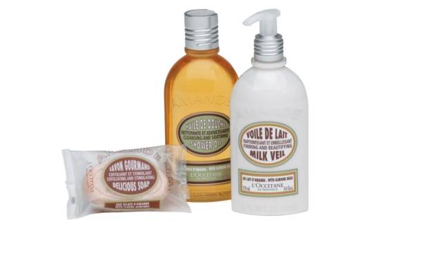 Kit de produtos de amêndoa da marca francesa LOccitane Kit de produtos de amêndoa da marca francesa LOccitane